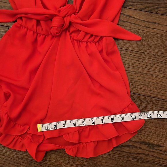 Red Romper ruffle bottom. Elastic waist. - Picture 8 of 9